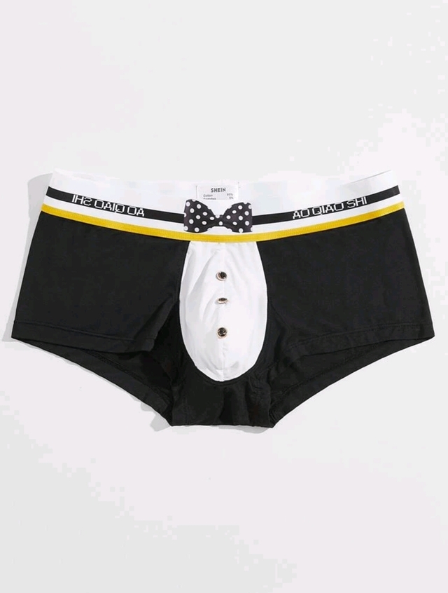 بوكسر بفيونكة امامي اسود للرجال