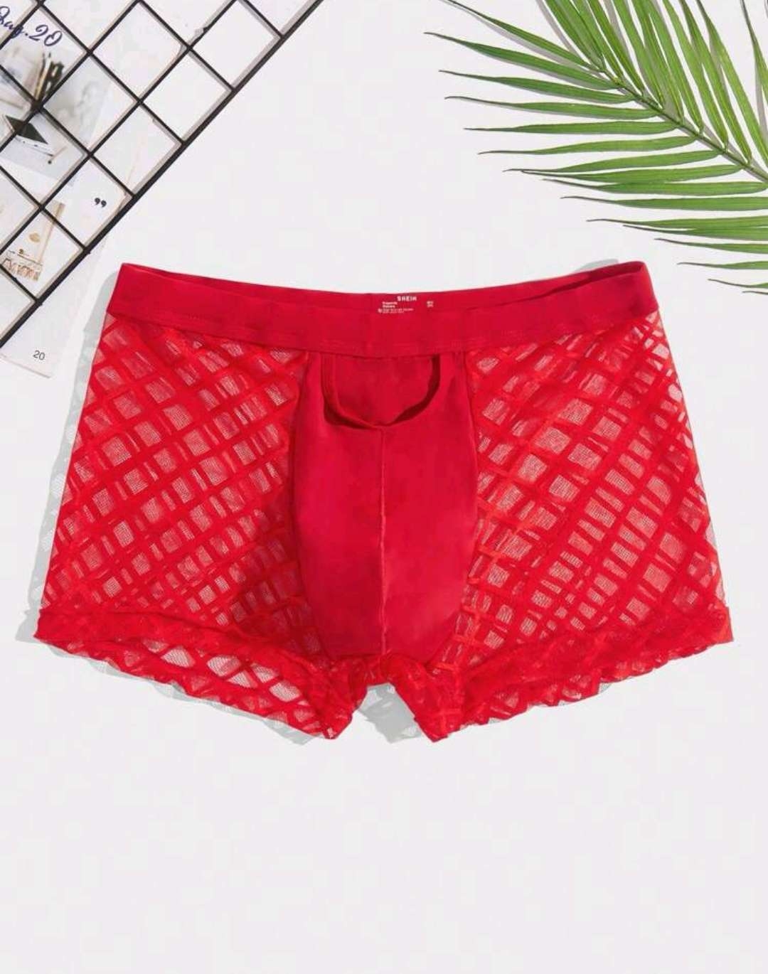 شورت رجالي تنكري احمر شفاف1