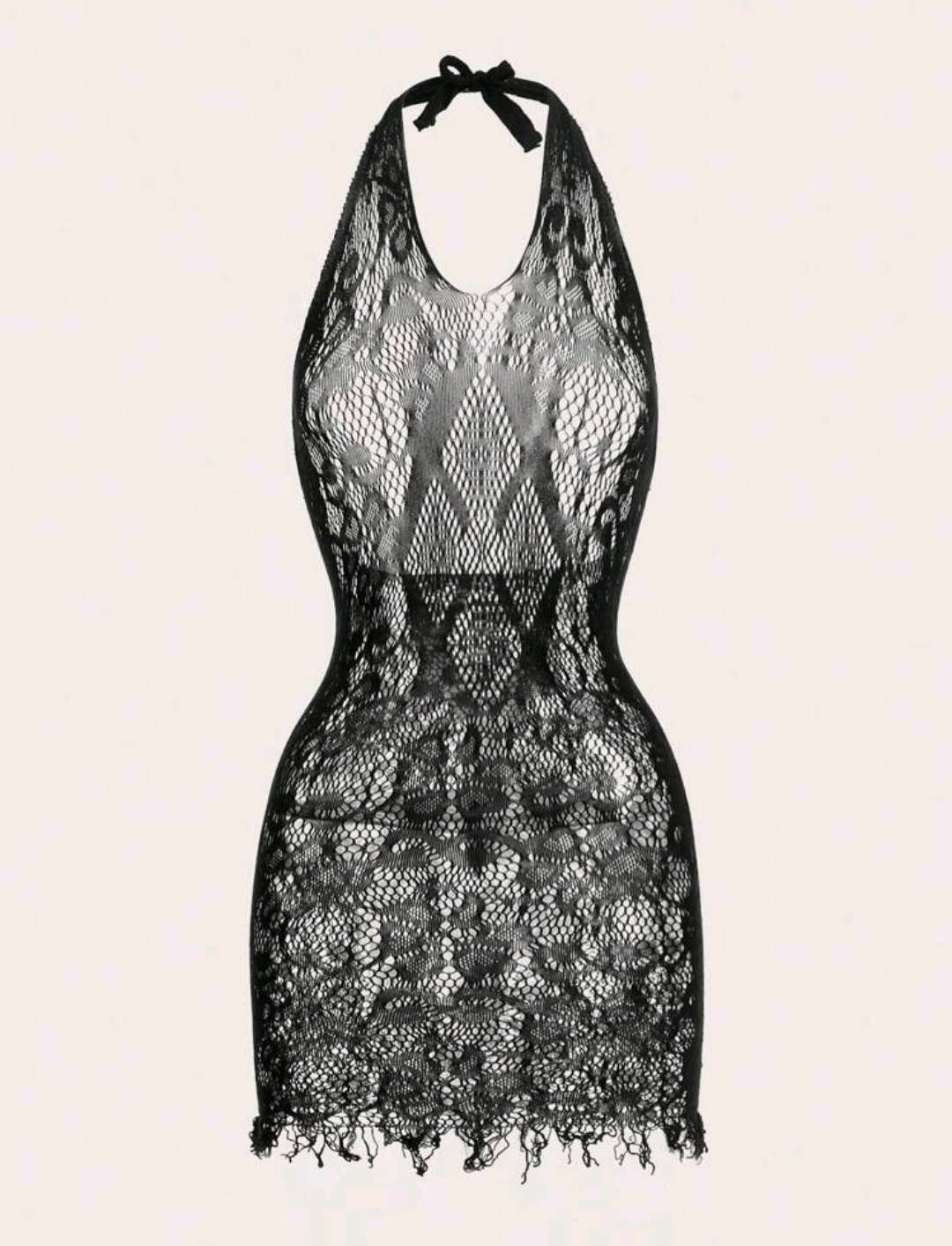 فستان برسن دانتيل اسود1