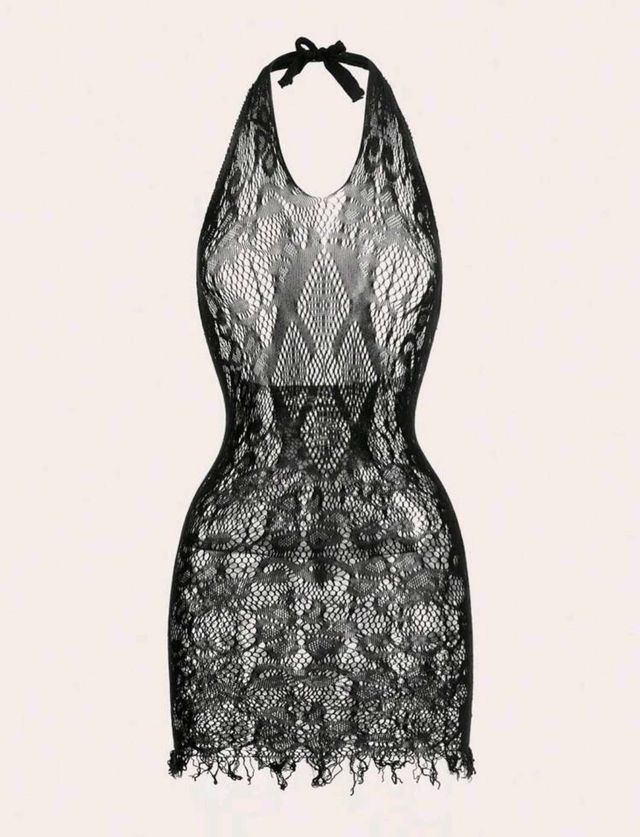 فستان برسن دانتيل اسود1