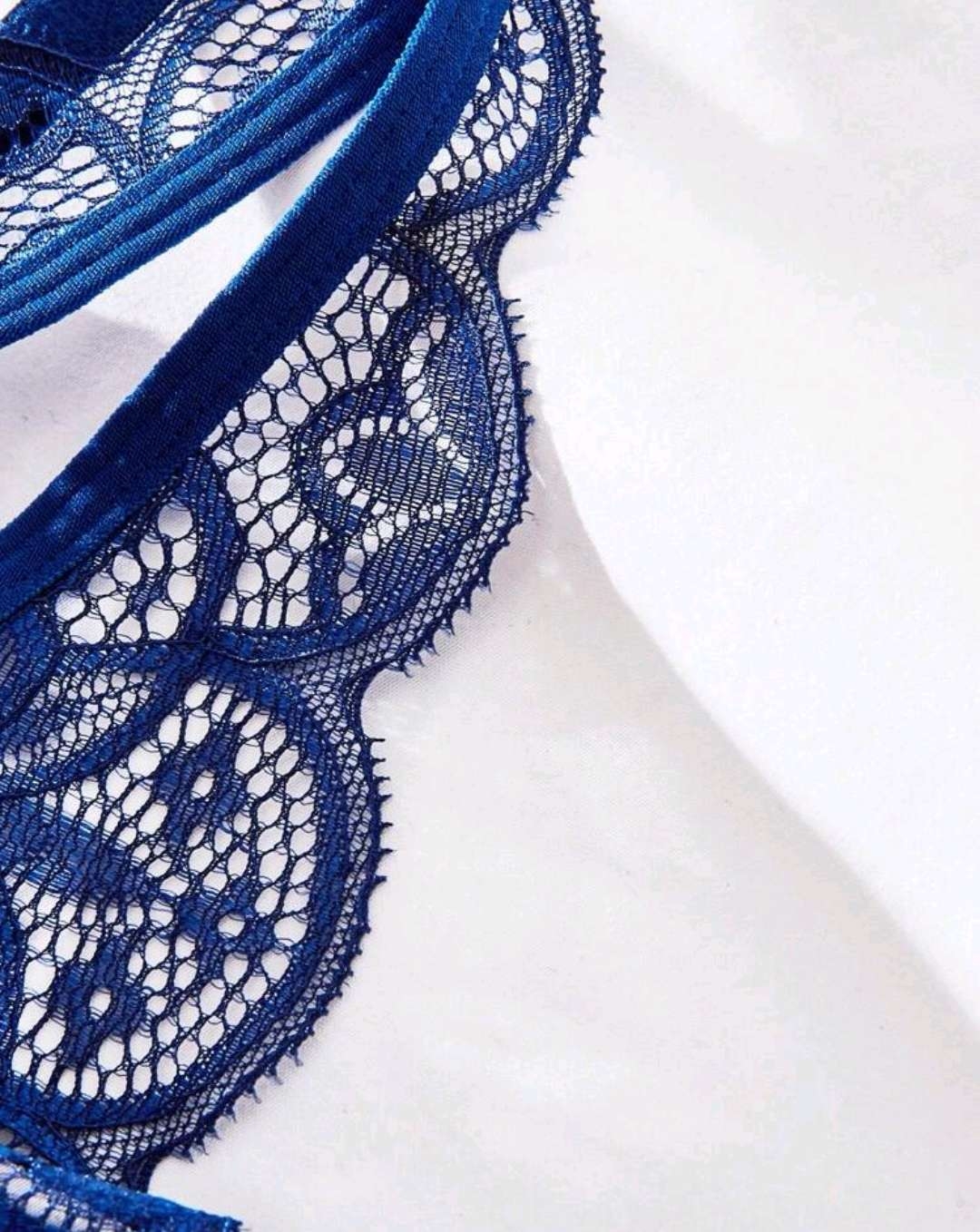 طقم ملابس داخلية دانتيل ازرق4