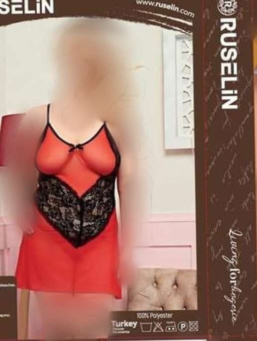 لانجري تركي مثير احمر واسود