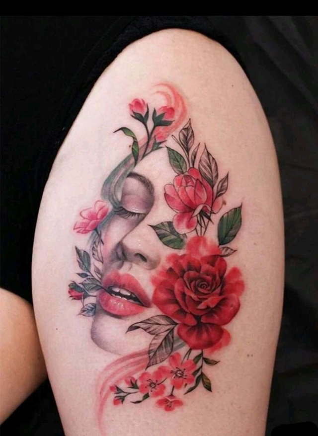 ملصق وشم نمط زهر 6 أوراق