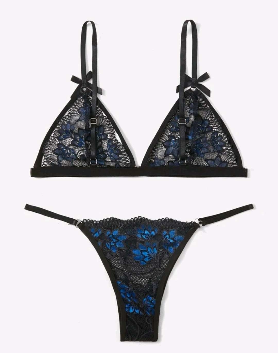 طقم ملابس داخلية دانتيل اسود2