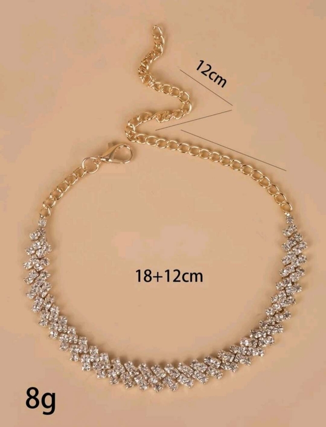 خلخال سلسلة بديكور حجر الراين5