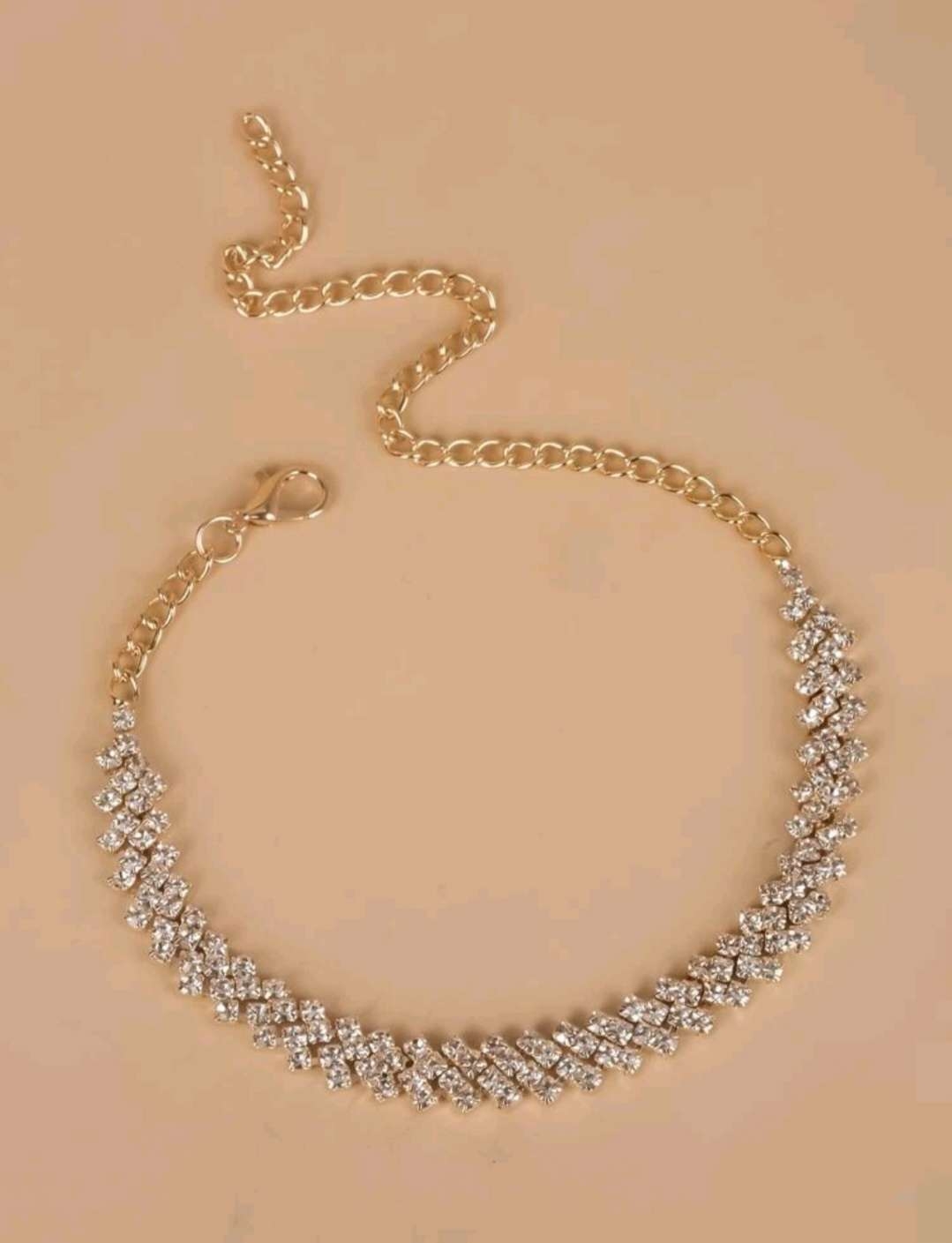 خلخال سلسلة بديكور حجر الراين1