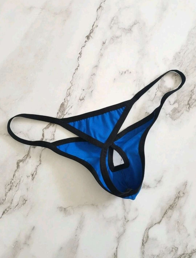 ثونغ ذكوري أزرق جذاب جريء3