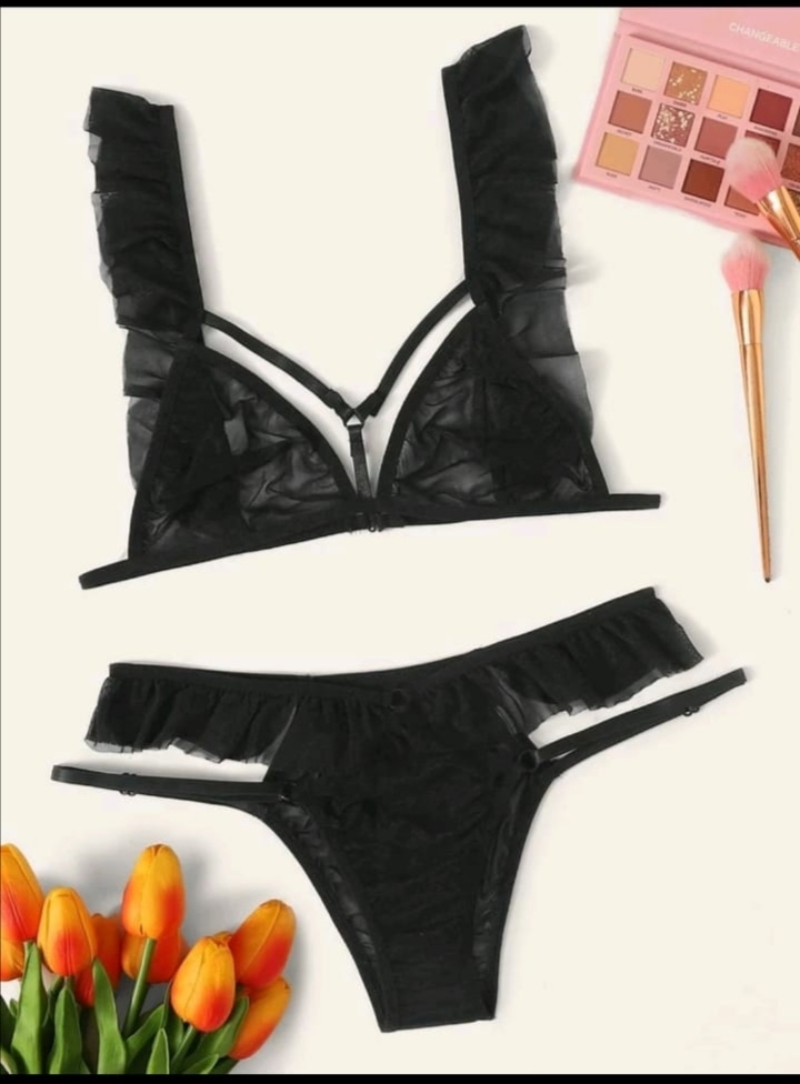 طقم لانجري مثير لون اسود شبكي 406SN طقم لانجري مثير لون اسود شبكي 406SN