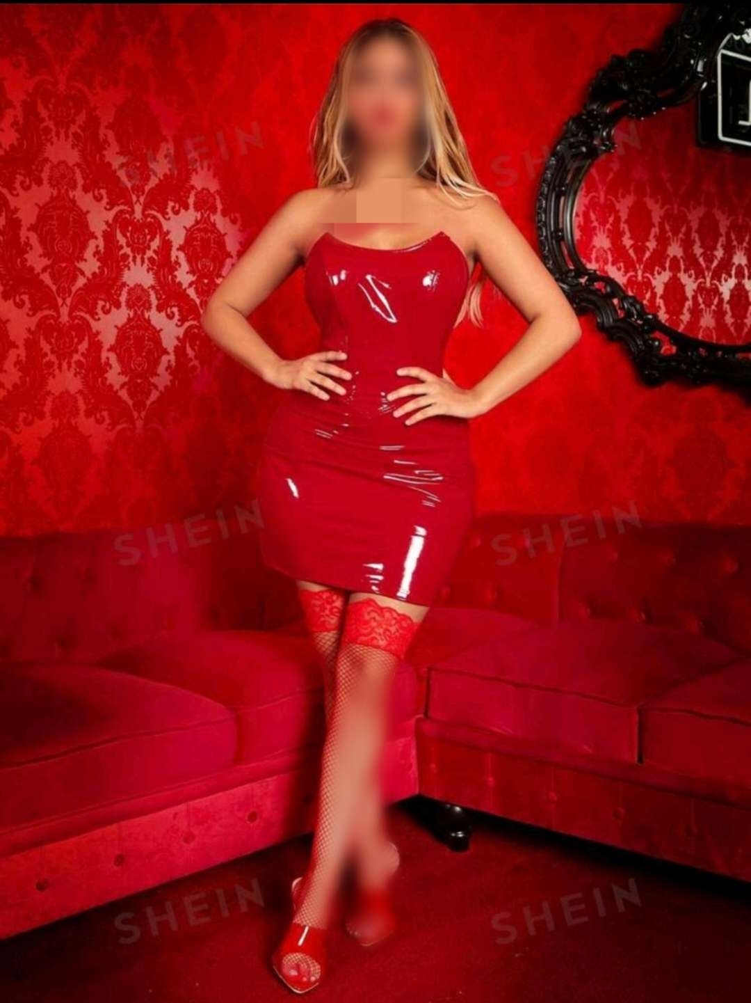 جلد صناعي فستان ضيق انبوب مع قناع عين2 جلد صناعي فستان ضيق انبوب مع قناع عين2